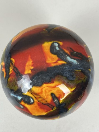 Vase atypical ball original Harro Berger Vienne Drip Glaze 4.75”Dia - Picture 7 of 8