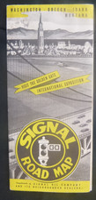 1939 Washington Oregon Idaho Montana road map Signal oil gas Golden Gate EXPO