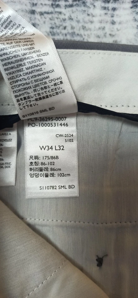 Pantalones Hombre Dockers Slim Fit Chino Colr Gris Talla 34/32 Nuevo - Imagen 4 de 4