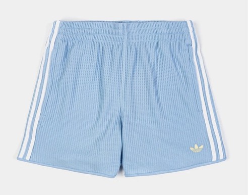 Adidas Originals Waffle Knit Sprinter Shorts Mens M Clear Sky Blue White KC0692 - Picture 8 of 15