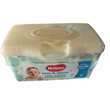 Huggies One  Done SEALED Baby Wipes Pop Up Container Blue Green Bubbles Read 