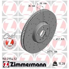 2x Bremsscheibe f�r BMW X5 F95 G05 2.0 3.0 4.4 18 bis 26 Zimmermann GC1 Teil