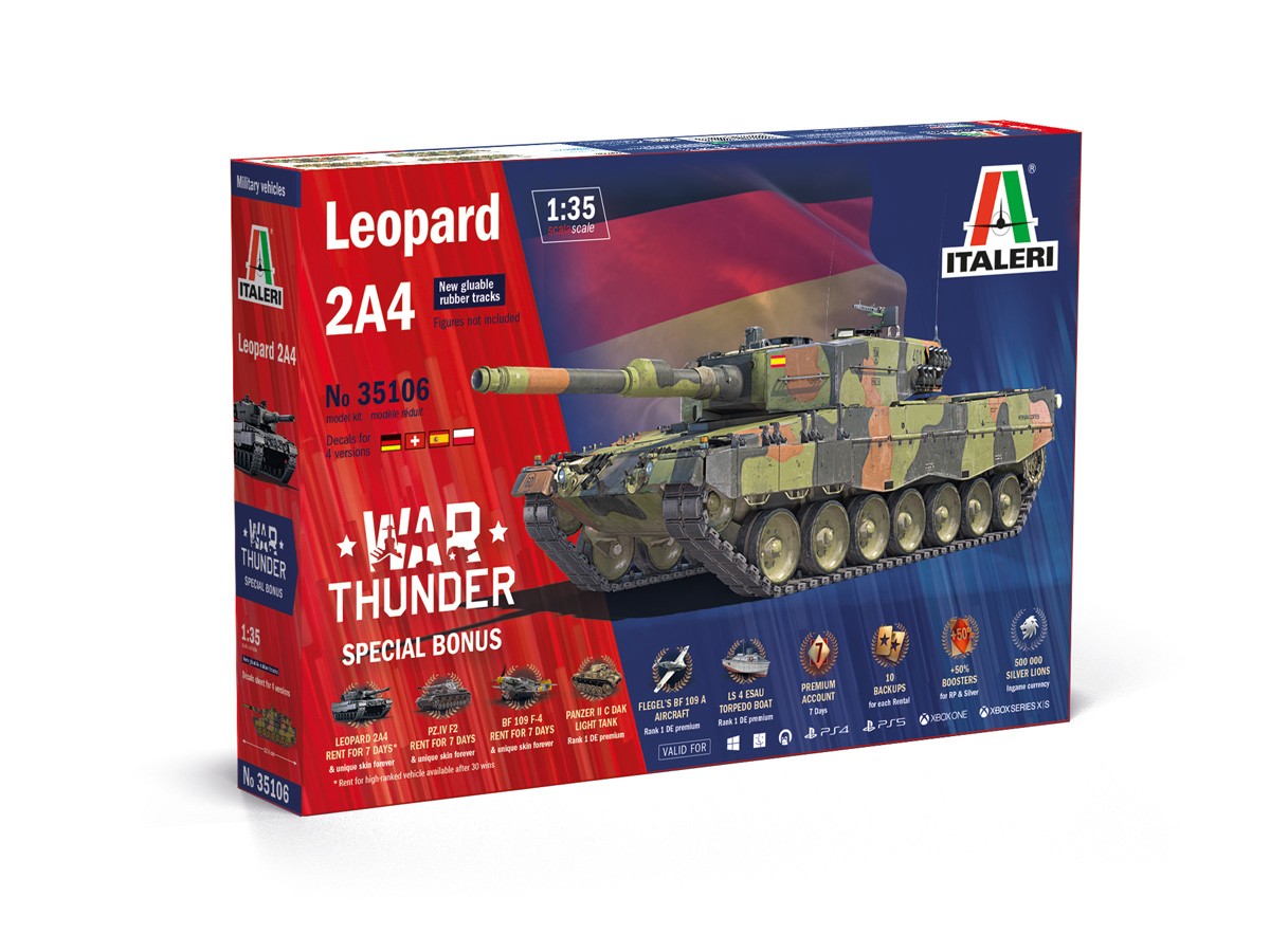 ITALERI 35106 1:35 War Thunder: German Main Battle Tank Leopard 2A4 - New gluabl