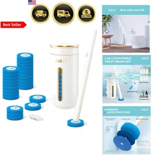 Disposable Toilet Brush Kit with Refills Caddy Fresh Scent Cleaning System