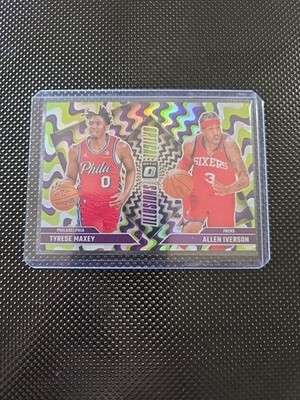 2024-25 Donruss Optic Tyrese Maxey Allen Iverson Optical Illusions Prizm #3 
