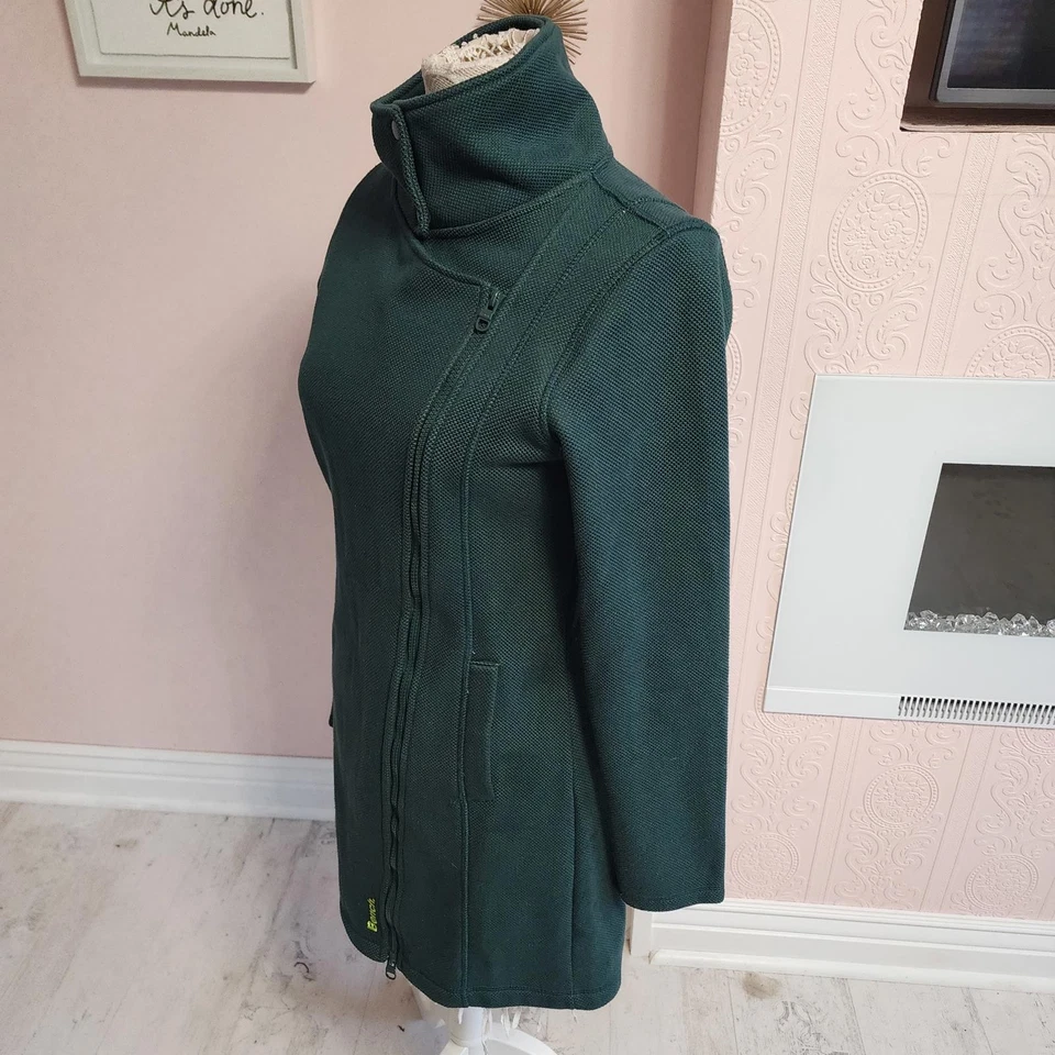 Безупречный скамейка зеленый длинный текстурированный moto стиль куртка большой - Изображение 4 из 4