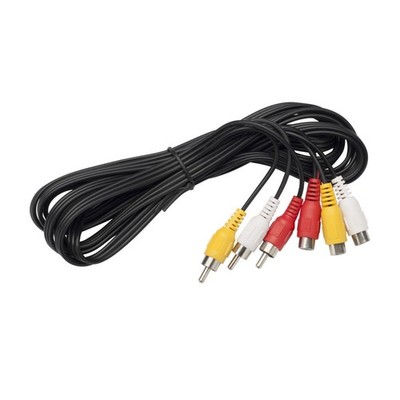 3 RCA Male To Female Extension Audio Composite Component Video Cable DVD