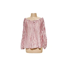 Max Studio Red Striped Blouse - Women's M
