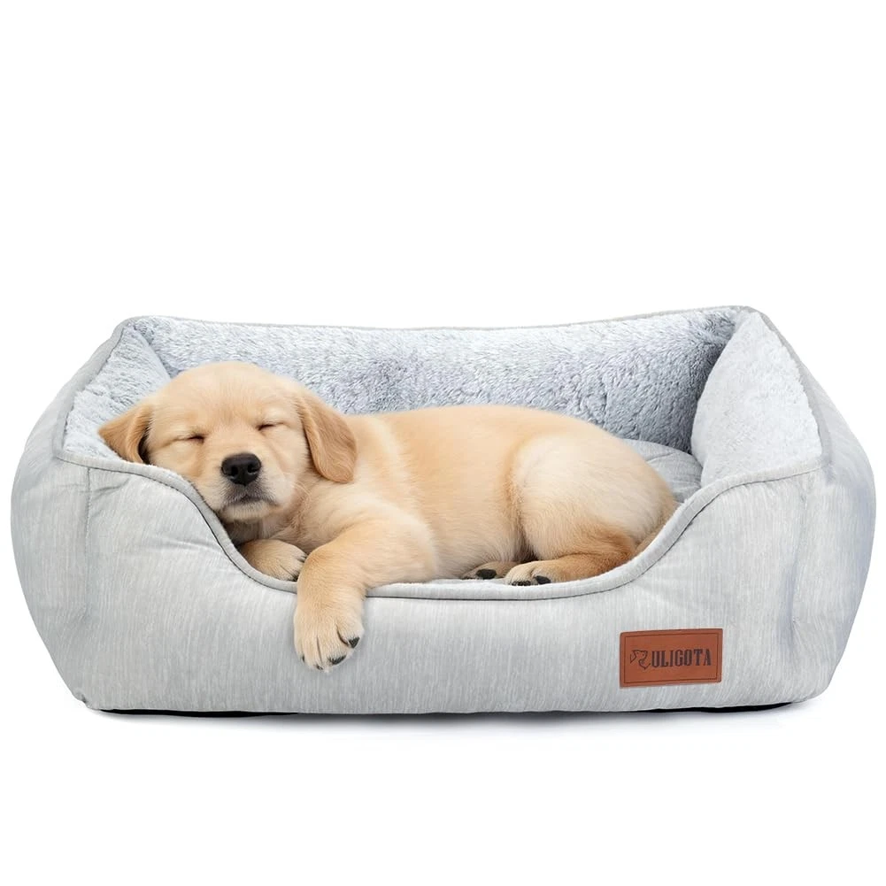 Small Dog Bed for Dogs with Cool to Touch Fabric， Soft Calming Cat Beds for I...
