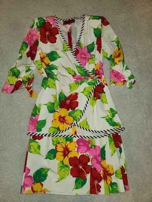 Vintage Emanuel Ungaro Parallele Paris Womens Floral Blazer Blouse Skirt XS Set