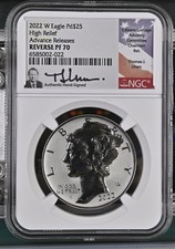 2022 W $25 Palladium Eagle NGC PF-70 High Relief Advance Releases Reverse Proof