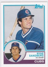RYNE SANDBERG ROOKIE Of The Week TOPPS BASEBALL CARD Chicago Cubs RYNO HOFer!