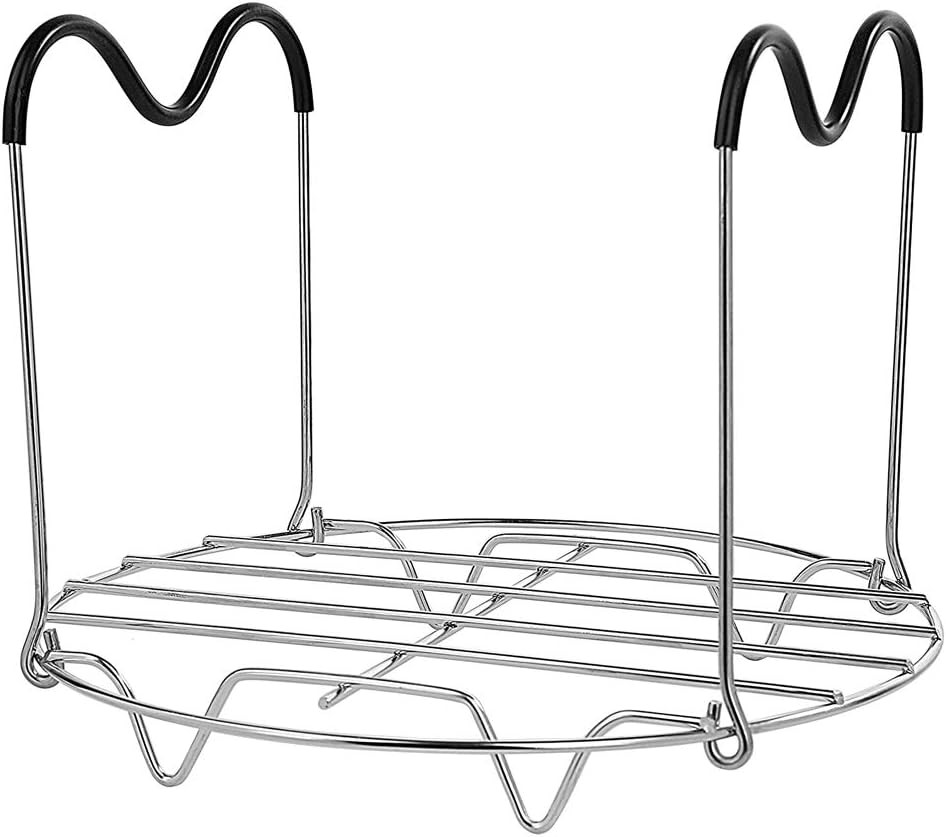 Steamer Rack Trivet with Silicone Handles Heat Resistant Compatible for Kitchen