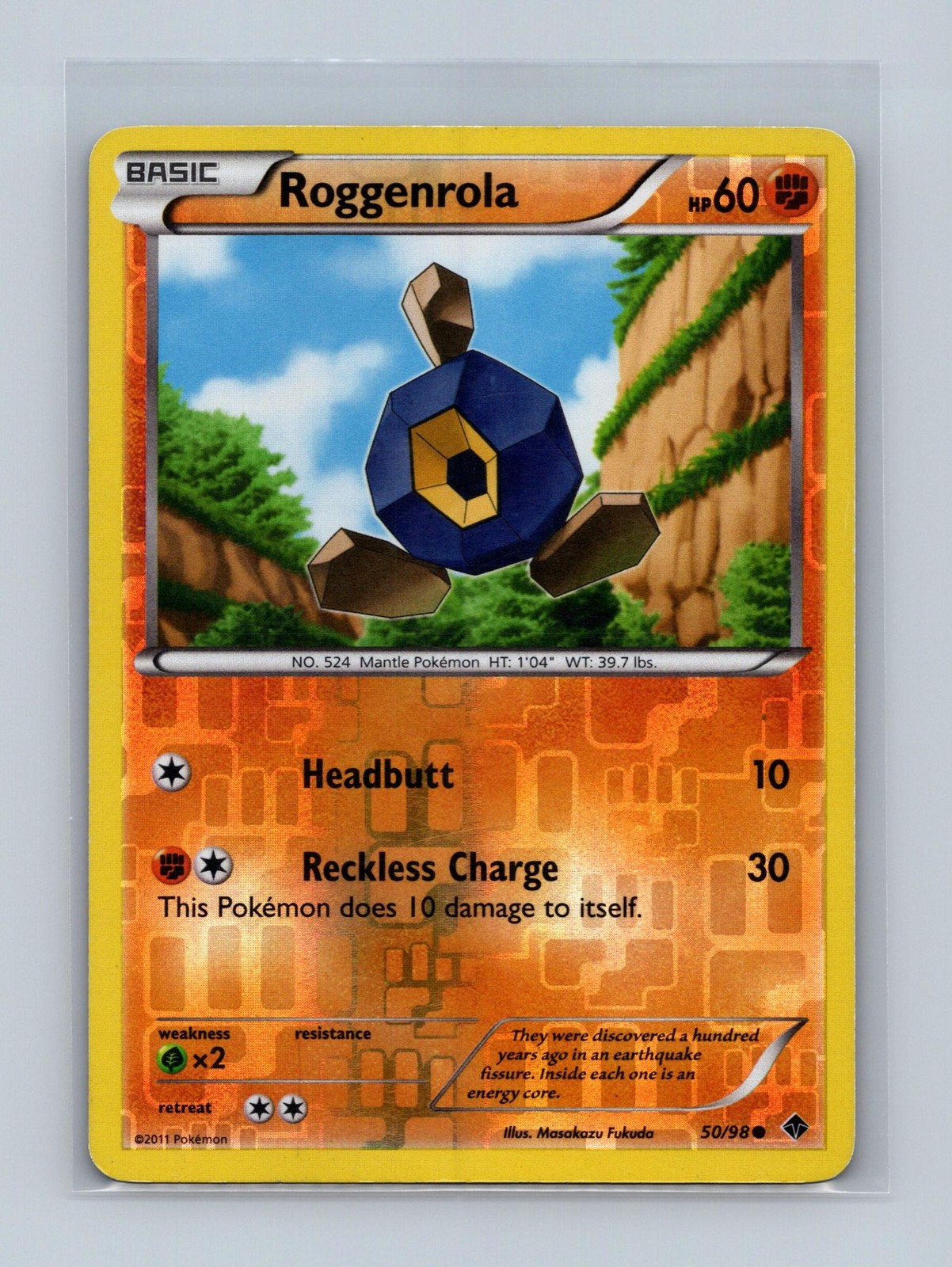Roggenrola 50/98 Common Emerging Powers Pokemon Reverse Holo Lightly Played