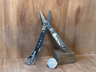 LEATHERMAN STYLE CS Black Multi-Tool Knife File Tweezer Carabiner EXCELLENT!
