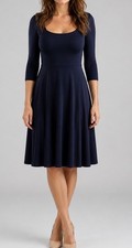 Eliza J Women’s Size 8 Navy Jersey Knit 3/4 Sleeve Skater Dress