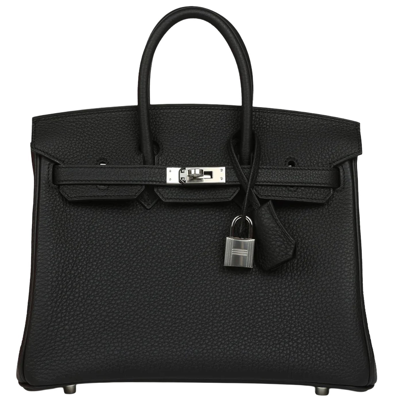 Hermes Birkin 25 Black Togo Leather With Palladium Hardware Handbag