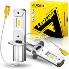 AUXITO H3 LED Bulb Yellow 3000K, 16,000LM 600 Super Brighter, 10 Years Lifespan
