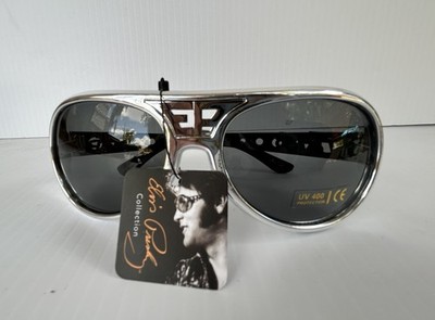 Elvis 70's Style Sunglasses with EP/TCB logos. SILVER W/smoke Lens. EPE NWT