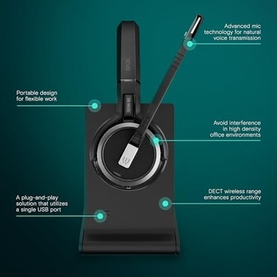 EPOS IMPACT 5000 GO MS STEREO WIRELESS HEADSET 1001437 - BLACK