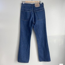 VTG JCPenney Plain Pockets Jeans Mens 31x33 Blue Bootcut Rigid Denim Made in USA