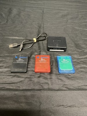 Genuine Sony PlayStation 3 Memory Card Adaptor with 3 PS2 Memory Cards - CECHZM1
