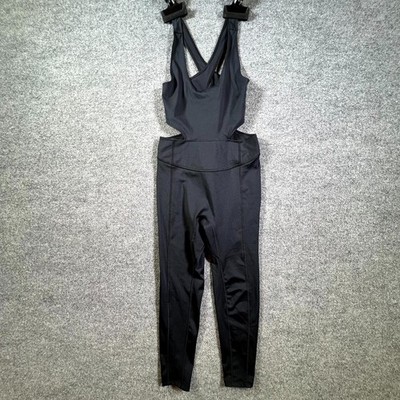 Free People FP Movement Back It Up Body Womens Small Black Stretch Cutout Back