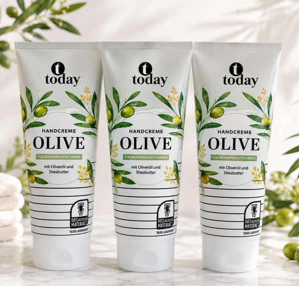 3X125Ml today Olive Handcreme OlivenöL Sheabutter Feuchtigkeitspflege Hand Creme-image