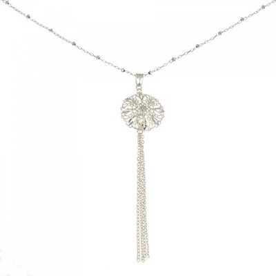Authentic K18WG 2WAY Diamond Necklace 0.01CT #260-007-202-4904