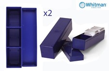 2 Plastic 2x2 Coin Boxes For Flips Snaplocks Durable Storage 9" Blue Row Whitman