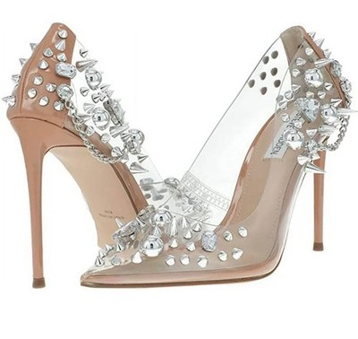 Steve Madden bling shoes women heels size 8.5 leather bling tan