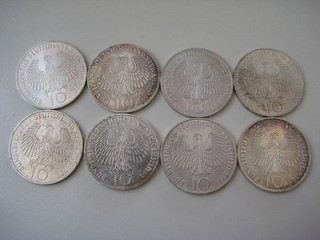 8x 10 DM Deutsche Mark BRD Olympische Spiele Nennwert 80 00 DM aus Sammlung (8)