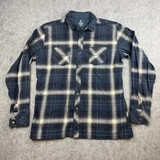 Kuhl Shirt Mens Large Blue White Plaid Long Sleeve Western Pearl Snap 7210
