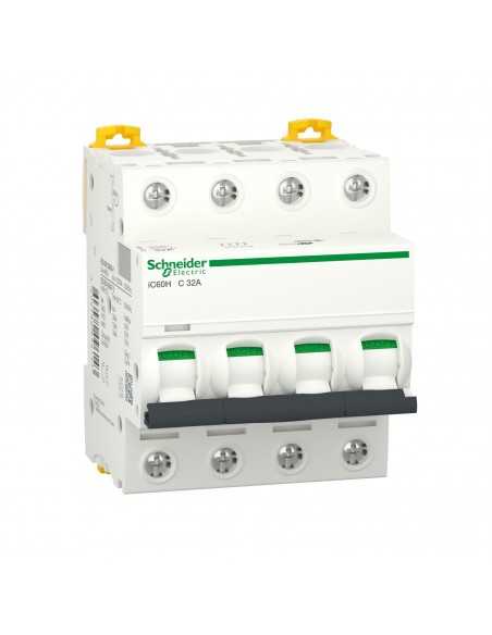 Schneider Acti9 iC60H disjoncteur 4P 32A courbe C tableau électrique triphasé