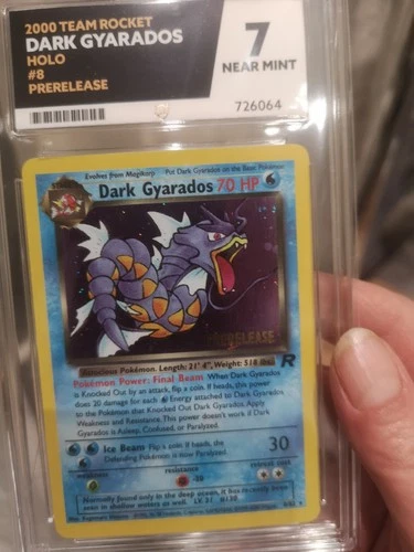 Dark Gyarados Holo Card 8 Prerelease Ace Grade 7 Pokemon League 2000 Vintage