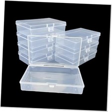 8 Pcs Plastic, Mini Clear Bead Storage Boxes with 8 Pcs 5.3" x 3.1" x 1.2"