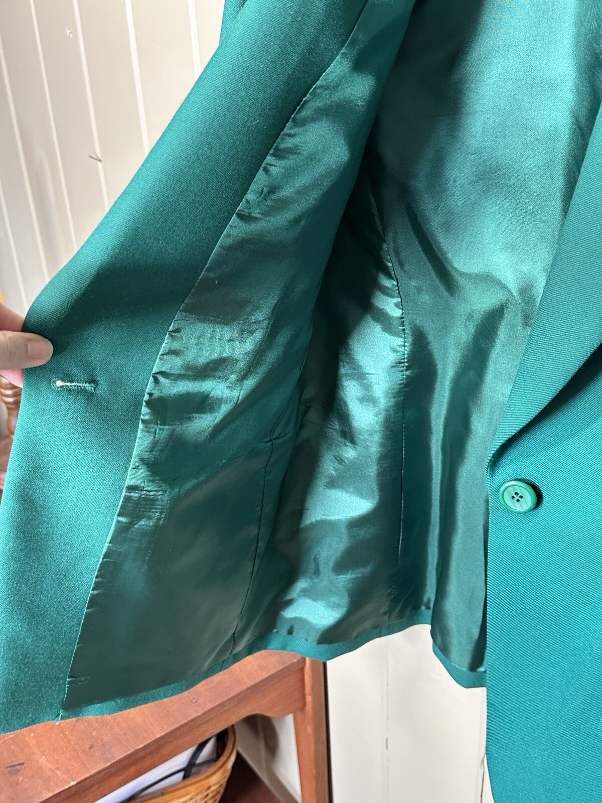 Pendleton 100% Virgin Wool Blazer Christmas GREEN… - image 10