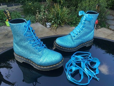 dr martens pascal glitter blue