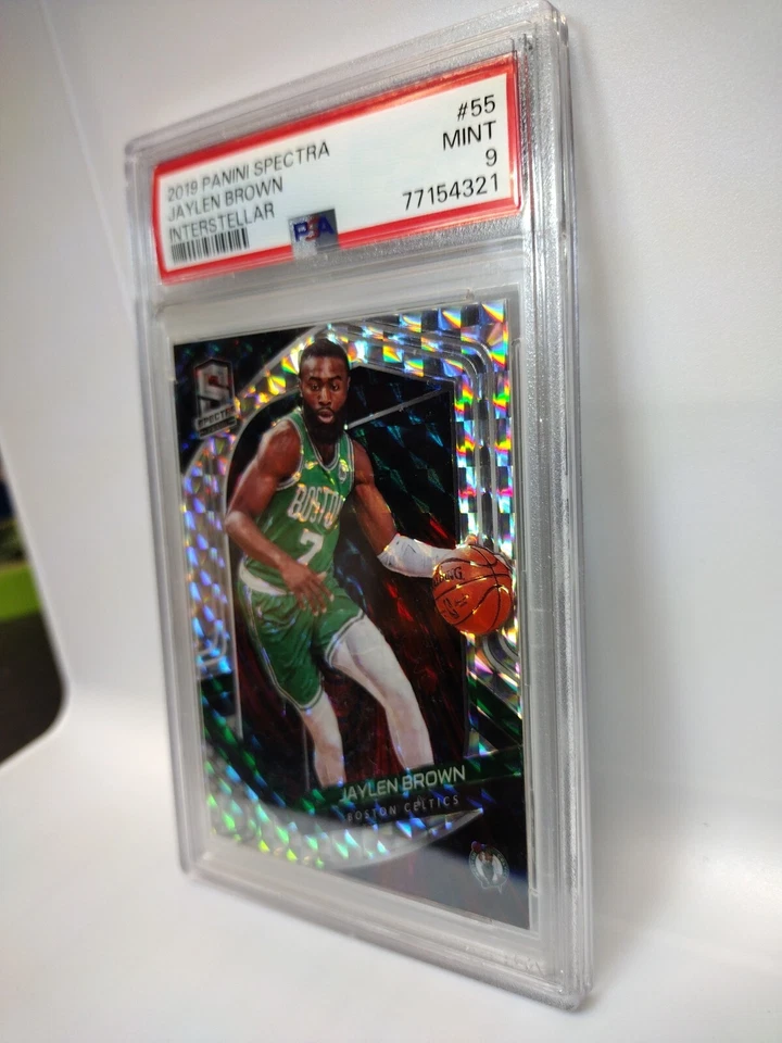 🏀READ #d /49 2019-20 Panini Spectra Interstellar Prizm Jaylen Brown #55 PSA 9 - Image 3 of 4