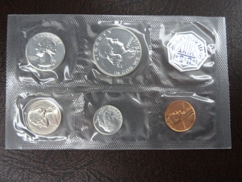 1960 US Mint Proof Set 5 Coins 90% Silver Original Envelope & Cello Flat Pack - Picture 2 of 5