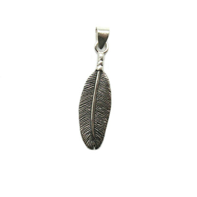 Handgemacht echter Sterling Silber Anhänger solide 925 Feder nickelfrei Empress