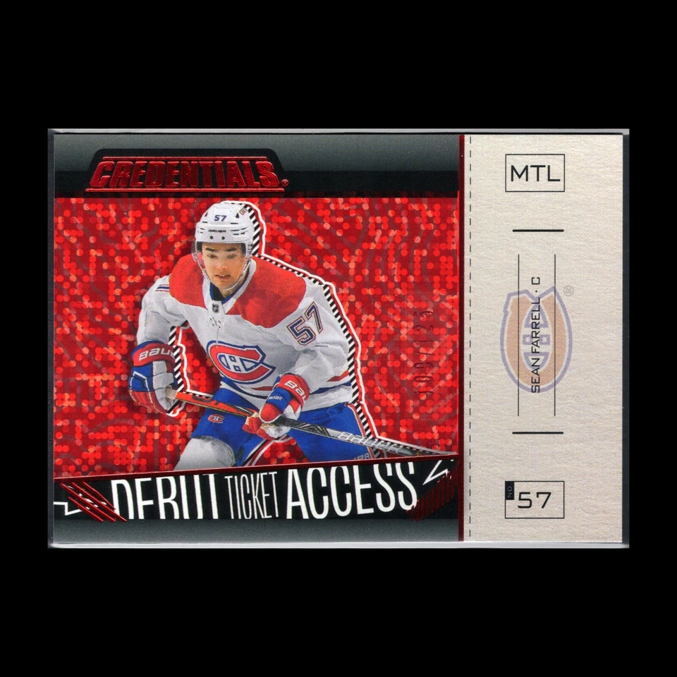 2023-24 UD Credentials SEAN FARRELL #170 Debut Ticket Access Red 109/125 - Image 3 of 4