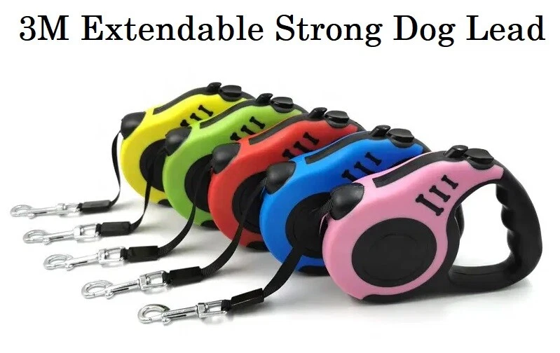 Dog Lead Durable Retractable Extendable Leash Pet Walking Strong