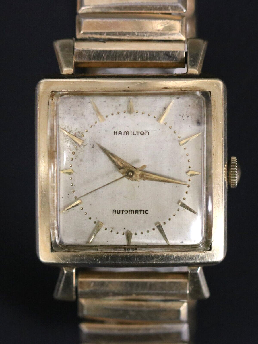 1950's Hamilton Automatic K-405 17J 661 10k Gold Filled Square