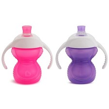 Munchkin  Click Lock  Bite Proof Trainer Cup, 7 Ounce, 2 Pack, Blue/Green