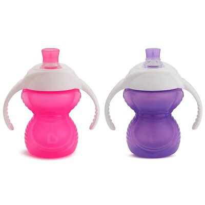 Munchkin  Click Lock  Bite Proof Trainer Cup, 7 Ounce, 2 Pack, Blue/Green