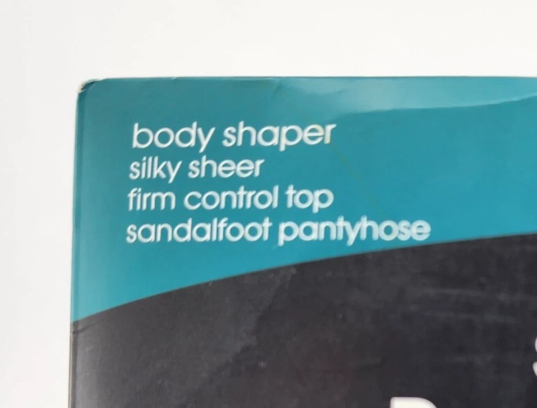 George Silky Sheer Body Shaper/ControlTop Sandalfoot Pantyhose Navy/Black M Tall - Image 3 of 4