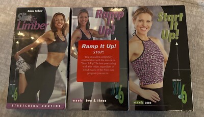 Slim in 3 VHS Video Tapes Lot Home Exercise Start It Up Slim & Limber