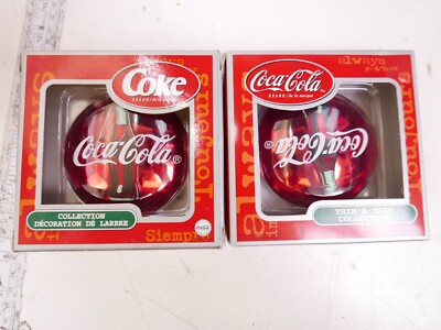 Lot of 2 COCA-COLA TRIM-A-TREE COLLECTION Ornaments Decoration de larbre