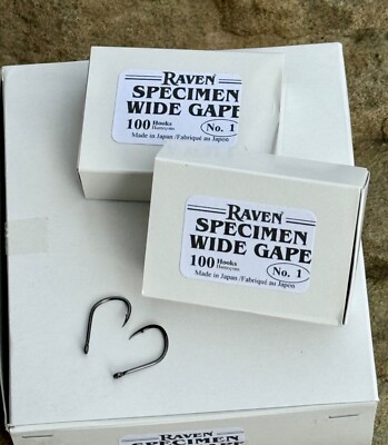 Raven Size #1 Specimen Wide Gape Hooks, 100 Ct Box